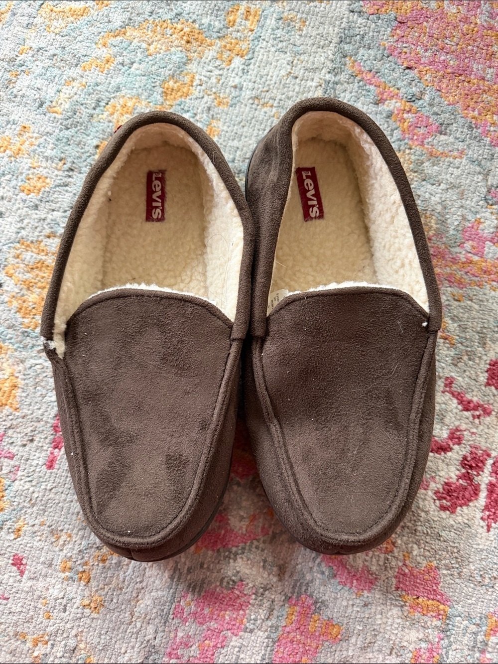 Levi's Brown Suede-Look Fleece Lined Slip-On Loafers